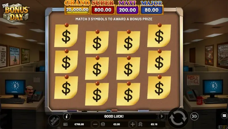 Pick Bonus matching game board