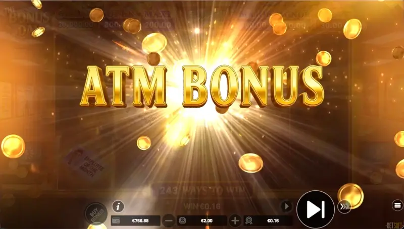 ATM Bonus feature animation screen